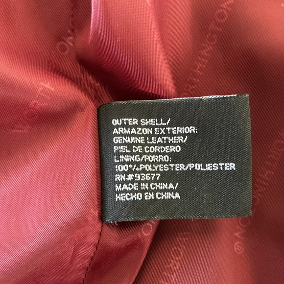 VTG Worthington L Red Lambskin Leather Jacket Full Zip Retro Barbiecore Classic - Picture 11 of 11